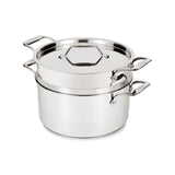 All-Clad Simply Strain Stainless Steel Stockpot, Multipot With Insert & Lid, 8 Quart, Induction, Oven Broiler Safe 600F, Strainer, Pasta Strainer with Handle, Steamer Pot, Pots and Pans Silver All-Clad