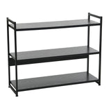 Household Essentials 3 Tier Wide Book Shelf, Medium, Black Oak Finish Household Essentials