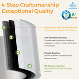 COFaR 5 Tier Metal Farmhouse Storage Cabinet with 2 Barn Door, 4 Adjustable Shelves and Legs, for Kitchen, Dining Room, Bathroom, Living Room, Office COFaR