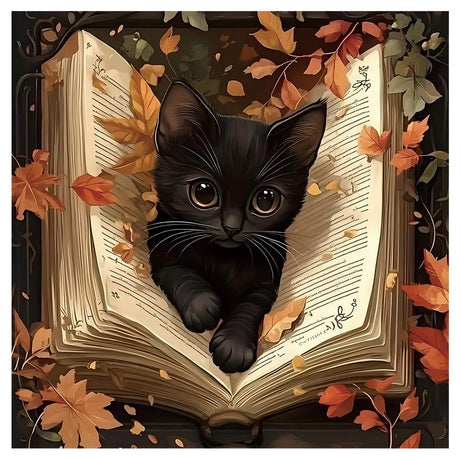 Kulvci Black Cat Diamond Painting Kits for Adults, Diamond Art Kits for Beginners, 5D DIY Full Drill Gem Craft for Home Decor Gift 12x12inch Kulvci