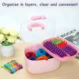 Tldcdte Weaving Loom for Kids and Adults,Potholder Loom Kit with 240 Colorful Loops,2-in-1 Weaving Loom Kit Toys for Kids with Transparent Bow Tote Box,Ideal Gifts for Girls Ages 5 6 7 8-12 13 Tldcdte