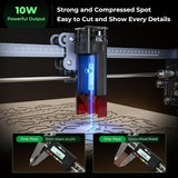 CREALITY FALCON 10w Laser Engraver with Air Assist, Laser Engraving Machine with Rotary Roller, 72W High Precision Laser Cutter and Engraver for Wood, Metal, Acrylic, Cylindrical Objects, Tumblers CREALITY FALCON