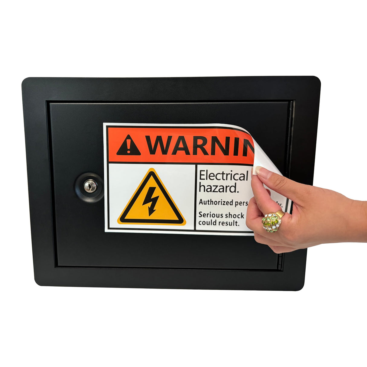 In-Wall Safe with Key Lock – Heavy-Duty Steel Lockable Hidden Wall Compartment for Secure Storage, Wall Safe Box for Jewelry, Cash, and Documents – 15.75-Inch Exterior Width, Black Plugsharge