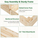 Giantex Raised Garden Bed with Trellis, Set of 2 Wood Shallow & Deep Planter Box for Climbing Plants Cucumber Vegetables Flowers Herbs Fruits, Easy Assembly, Outdoor Rectangular Floor Gardening Beds Giantex