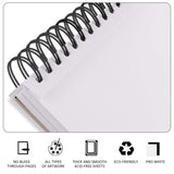 Bachmore Sketchpad 100 Sheet, Watercolor, Acrylic Art Pad for Sketching, Ink Sketch Book, Coloring Notebook - 98 Ib/160 g/m2 in Multi-Media Spiral Notebook, Drawing Paper, Drawing Pad (9'' X 12'') BACHMORE
