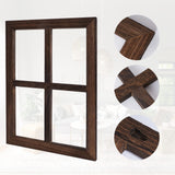 Rustic Wood Window Frame with Green Wreath and Arrows Wall Decor，Farmhouse Window Frame Hanging Decor,Wooden Fake Decoration,Window Pane Wall Decor,Set of 2 (Brown) WAKOSAN
