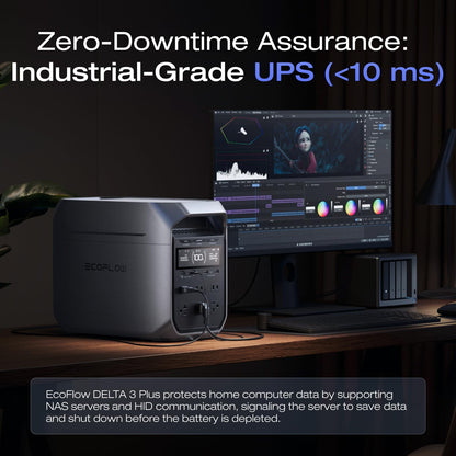 EF ECOFLOW Portable Power Station DELTA 3 Plus (2024 New), Solar Generator (Solar Panel Optional) with 1000W Solar Input, Electric Generator with UPS, 1024Wh LFP Battery for Home Backup, Camp - WoodArtSupply