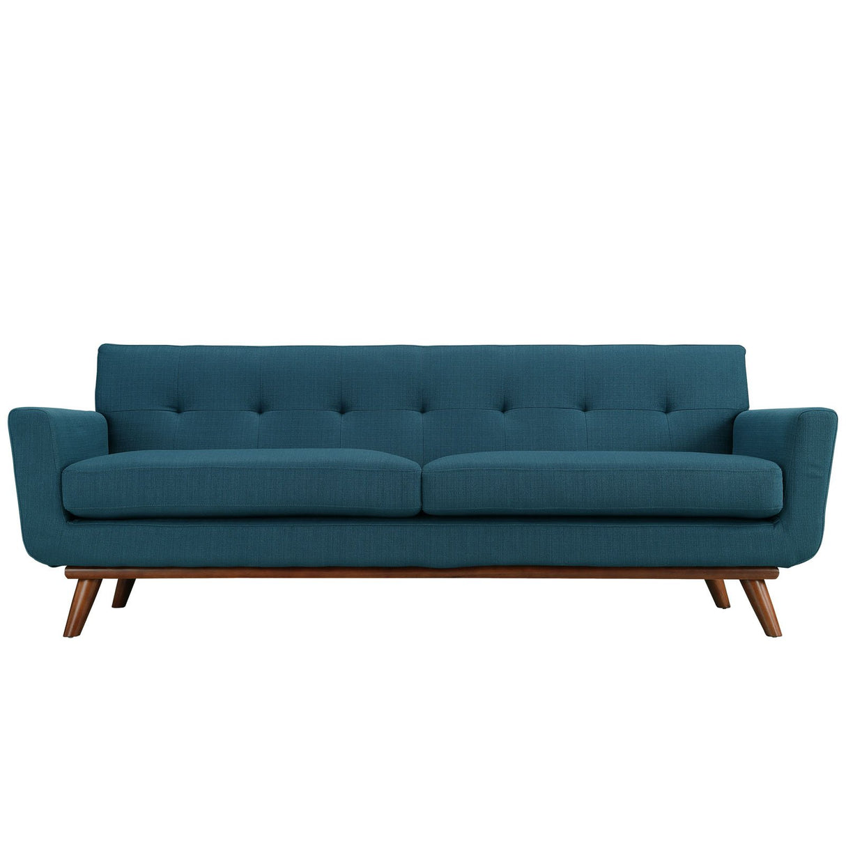 Modway Engage Mid-Century Modern Upholstered Fabric Sofa in Azure Modway