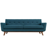 Modway Engage Mid-Century Modern Upholstered Fabric Sofa in Azure Modway