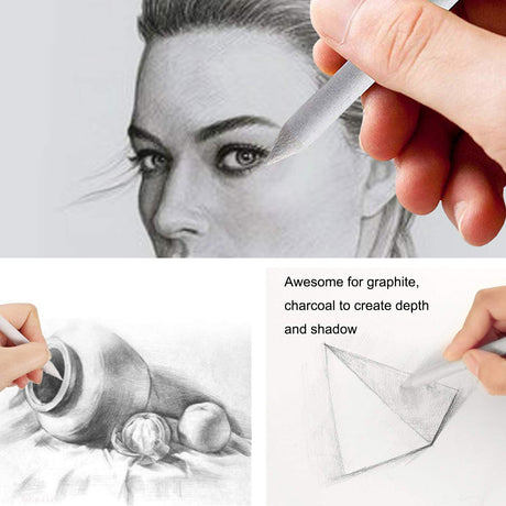 21 Pcs Blending Stumps and Tortillions Set with Sketch Sandpaper Pencil Sharpener Pointer and Pencil Extension Tool Drawing Art Kneaded Eraser for Student Sketch Drawing Set by VENCINK VENCINK