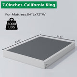 ALDRICH 7 Inch California King Box Spring Bed Base, 3000 lbs Heavy Duty Metal Frame Mattress Foundation with Cover, Easy Assembly ALDRICH