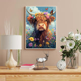 Highland Cow Paint by Numbers Kit for Adults,Cow Painting by Numbers,DIY Acrylic Paint Kit for Adults Without Frame,Easy Adult Paint by Number Kits on Canvas for Decor 16x20inch Canrichshop