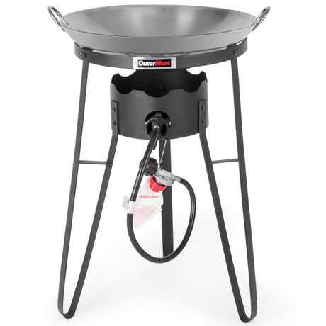 OuterMust Outdoor Cooker With Wok Gas Wok with Iron Wok and Burner 54000 BTU for Outdoor Cooking OuterMust
