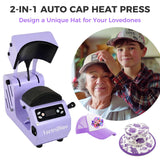 Generic VortriDino 2-in-1 Hat Heat Press Machine Automatic Hat Easy Heat Press Machine for Caps with 2pcs Interchangeable Platens (Kids&Adult) WoodArtSupply