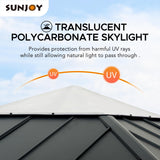 Sunjoy 11 x 11 ft. Hardtop Gazebo Cedar Wood Framed Hot Tub Gazebo with Steel and Polycarbonate Hardtop and bar Shelf, Matte Black by SummerCove SummerCove