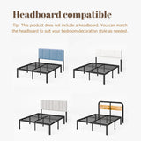 ZIYOO Full Size Bed Frame with Heavy Duty Steel Slat, 14 Inches Platform Bed Frame, Non-Slip Design, No Box Spring Needed, Easy Assembly, Quiet Noise Free, Under Bed Storage Space, Black ZIYOO