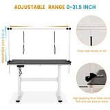 Garveelife Electric Dog Grooming Table, 46" Heavy Duty Pet Grooming Table w/Table Top & Overhead Arm Height Stepless Adjustable GarveeLife