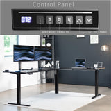 VIVO Electric Corner L-Shaped 84 x 63 in Standing Desk, Memory Height Adjustment, Black Top Black Frame, DESK-E3CTBB-84 VIVO