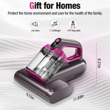 BYHUME Mattress Vacuum Cleaner, 17Kpa 650W Bed Vacuum Cleaner, 273nm UV-C Light & Ultrasonic 145°F Heating, 80000 RPM/Min Brushroll Rotation, Wide Suction Port for Pillows Cribs Sofa, Black Corded BYHUME