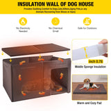 Outdoor Dog House 59" Extra Large Insulated Dog Kennel with Insulation Liner for Winter,All-Around Iron Frame Aivituvin