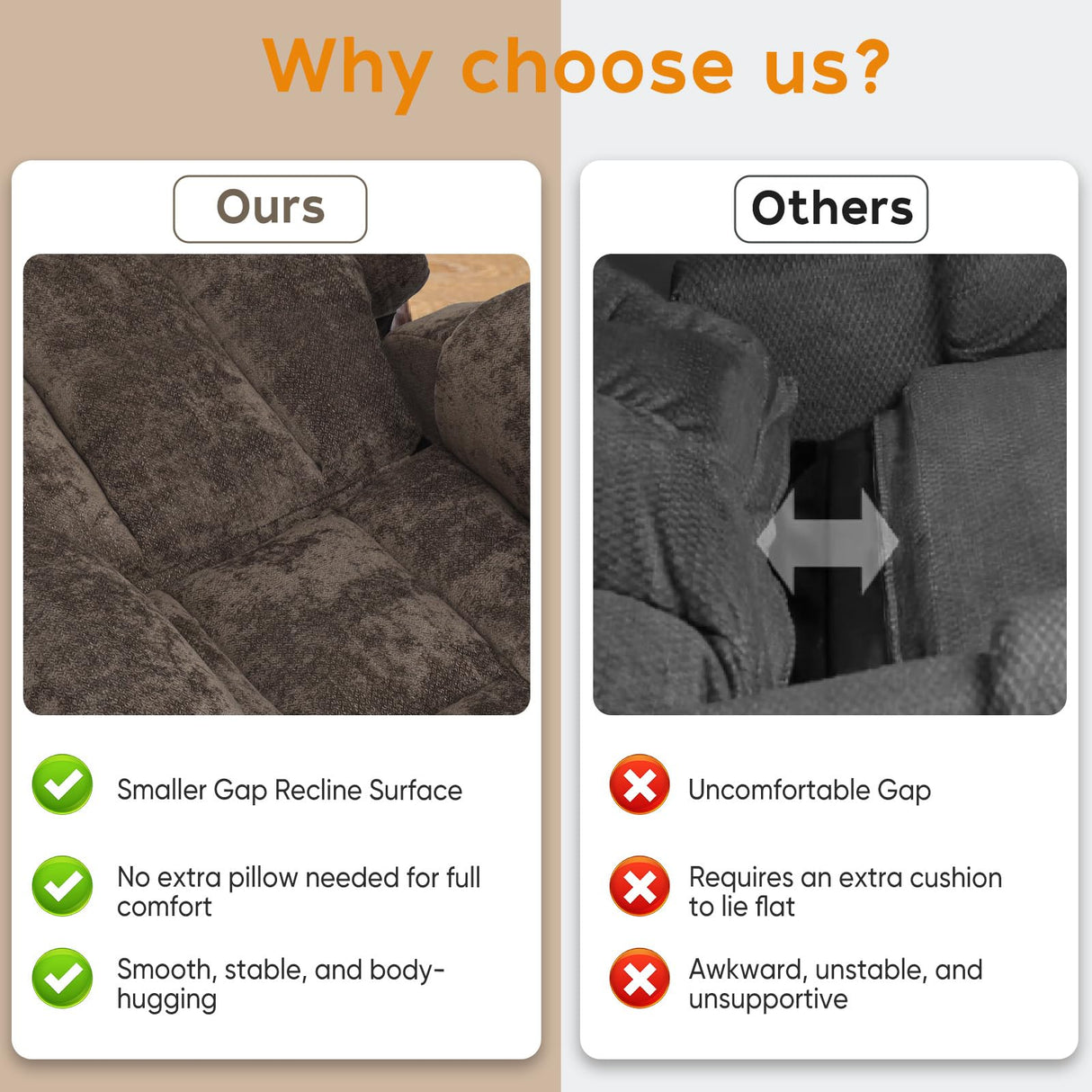 ABCASA Large Dual Motor Lay Flat Power Lift Recliners Chair for Elderly with Heat ＆ Massage, Comfortable Chenille Recliner, USB-A ＆ C, Cup Holder, Side Pocket, Brown ABCASA