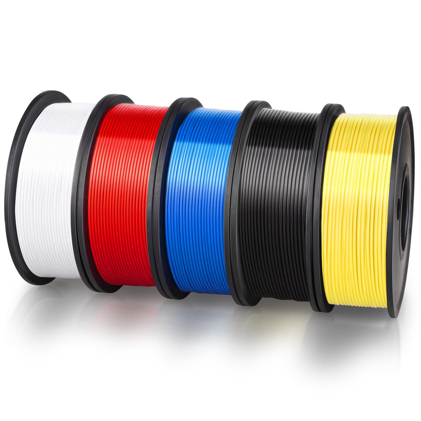 PLA 3D Printer Filament Bundle, 1.75mm 3D Printer Filament, Acurracy +/- 0.02mm, 250gX5 Spools, 1.25 Kg in Total, 5 Colors 3D Printer Filament Pack, No Clogging&Bubble, Fit for 3D Pen and FDM - WoodArtSupply