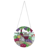 LUSandy DIY 5D Grape Wine Diamond Painting Kits Hanging Sign Wall Art Sign Special Shaped Crystal Red Wine Diamond Art Window Pendants Home Garden Wall Door Hanging Diamond Painting Kits LUSandy