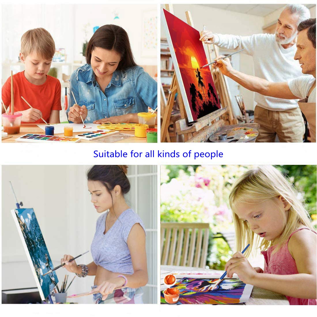 Hiolife Paint by Number Kits for Adults,Kids, Beginners, with Brushes and Acrylic Pigment, 20x16 Inch Elephant - Frameless Hiolife