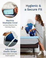 ViscoSoft 3 Inch Memory Foam Mattress Topper Twin XL - Select High Density Ventilated Extra Long Mattress Pad - Premium Removable Rayon Cover ViscoSoft