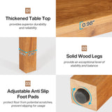 Tribesigns Wood Dining Table Farmhouse Kitchen Table for Dining Room Living Room, 2-4 Person Dining Room Table Square Dinner Tables with Wooden Legs Oak Top for Small Space, Rustic Brown(Only Table) Tribesigns