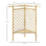 Outsunny 55" Garden Arch Bench, Wooden Trellis Park Bench for Outside with Slatted Seat, Lattice Backrest for Climbing Plants & Vines Outside On Lawn, Porch, Deck, Natural Outsunny