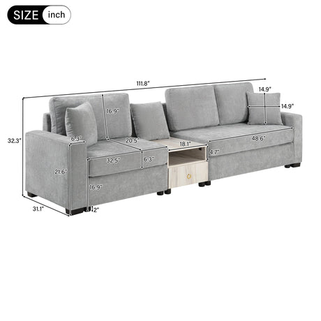 Modular Sofa Couch With Storage Armrest And Center Console HouseOfZazla