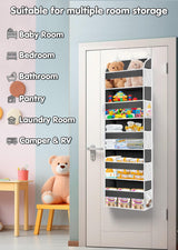 TAHAVICE 1 Pack Over The Door Organizer, Bathroom Organizers and Storage with 5 Pockets 10 Mesh Pockets, 50 lbs Weight Capacity Stuffed Animal Storage for Nursery Newborn Baby Essential TAHAVICE