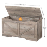 HOOBRO Storage Bench, 39.4” Retro Wooden Storage Chest with U-Shaped Cut-Out Pull, Safety Hinge, Supports 220 lb and Easy Assembly for Toy Box Organizer (Greige) BG771CW01 HOOBRO