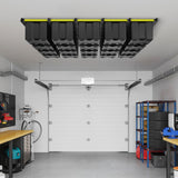 BEAMNOVA Overhead Garage Storage Rack,Ceiling Bin Rails Storage Heavy Duty Metal Garage Ceiling Storage Racks,Overhead Tote Storage Rail System,Overhead Bin Storage (Black) 48" x 48" BEAMNOVA