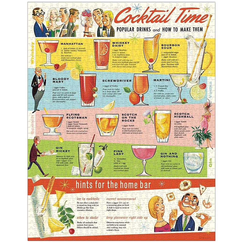 Cavallini 1000 Piece Puzzle, Cocktails Cavallini