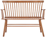 SAFAVIEH Home Collection Addison Farmhouse Honey Solid Wood Windsor Spindle Loveseat Bench SAFAVIEH
