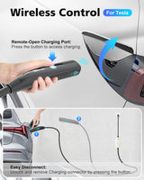 EVDANCE Level 1 Charger for Tesla - 16A 110V-240V Mobile Charger Connector for Tesla with 25 FT Charging Cable, Portable Home Charger Compatible with Tesla Models X/Y/3/S, NEMA 6-20 & 5-15 Plug(White) EVDANCE