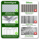 Showellgard 6x2ft Lean-to Polycarbonate Greenhouse, Small Walk-in Greenhouse, with Adjustable Roof Vent, Rain Gutter and Sliding Door, Outdoor Greenhouse for Terrace, Backyard GreenHouse 6'x2' Showellgard