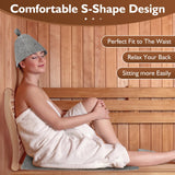 Sauna Backrest Sauna Accessories Wooden Slip-Resistant Non-Toxic Comfortable S-Shape Design Sauna Chair - Sauna Accessories with Felt Sauna Hat, Seat Pad and Slippers for Any Barrel or Infrared Sauna Ziimaikery