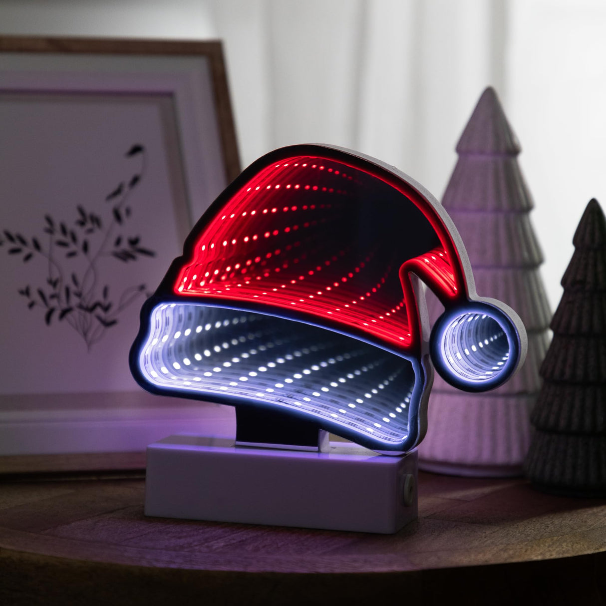 Northlight LED 3D Santa Hat Christmas Infinity Mirror - 6.5" Northlight