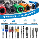 12PCS Bit Holders 1/4 Socket, Hex Shank Screwdriver Bit Holder for Impact Driver Drill Bit Keychain Extension Bar Quick Release Easy Change, Screwdriver Bit Holders for Tools & Home Improvement Gift FACAINCXS
