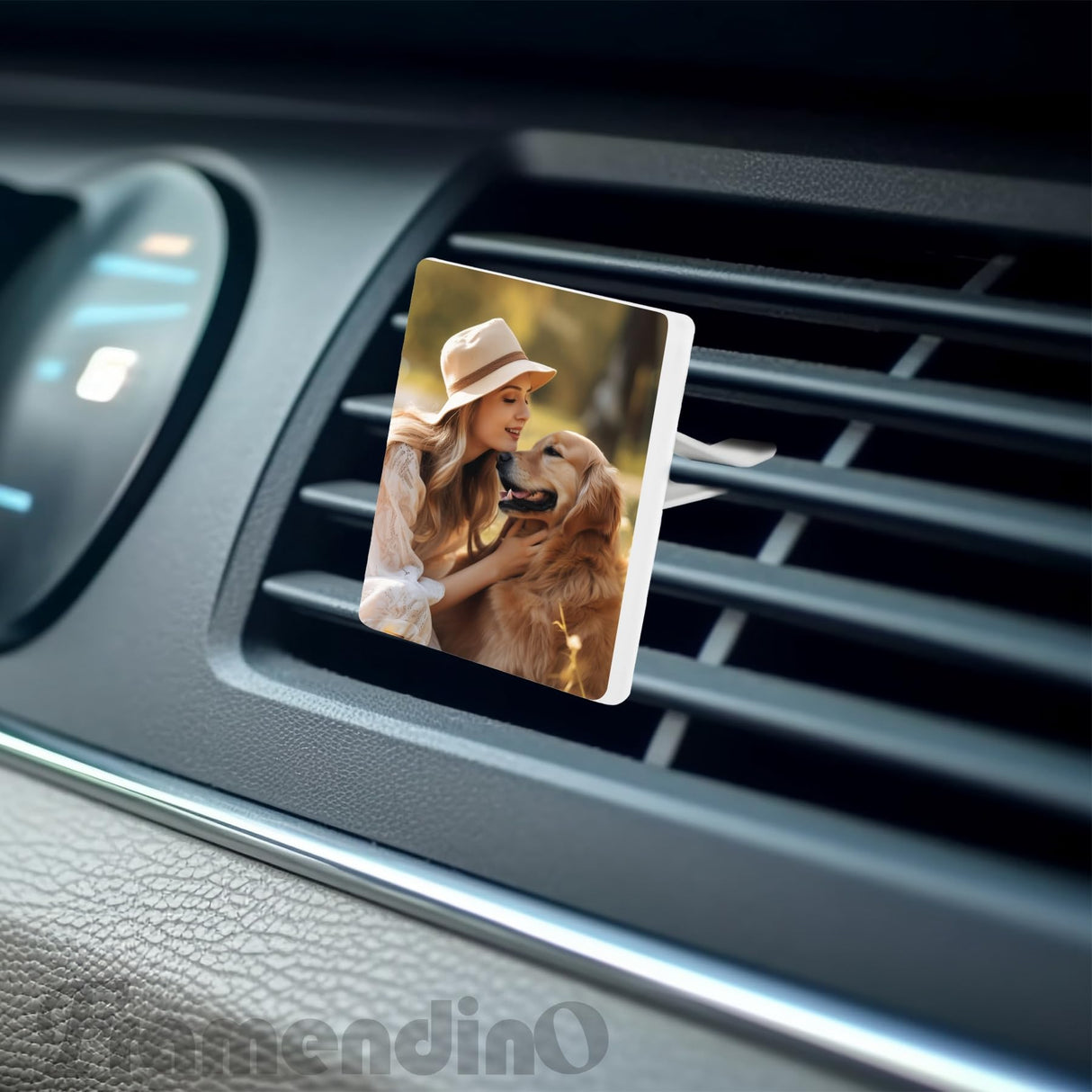 Framendino, 4 Pack Sublimation Blank Car Air Vent Clips Heat Transfer Car Outlet Perfume Clip Auto Diffuser Vent Clip Car Scent Diffuser Clip Car Exhaust Outlet Accessories Square Framendino