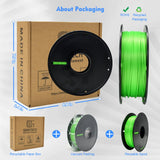 GEEETECH PLA Filament 1.75mm, 500g Spool (1.1 LBS) – Dimensional Accuracy ±0.02mm 3D Printer Filament, Low Warping & High-Speed Printing, Fits Most FDM 3D Printers, Green Geeetech