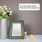 Honey Bee Spring Tiered Tray Decor, Bumblebee Party Decorations, Summer Farmhouse Beehive Decoration Set, 2 Mini Faux Bee Honey Dippers & 1 Fake Wooden Honeycomb Centerpiece, Bookshelf Table Decors WixiTool