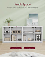 VASAGLE TV Stand for TVs up to 65 Inches, Entertainment Center with Storage Shelves, TV Console Table, Easy to Assemble, TV Cabinet for Living Room, Bedroom, Cloud White ULTV111W01 VASAGLE