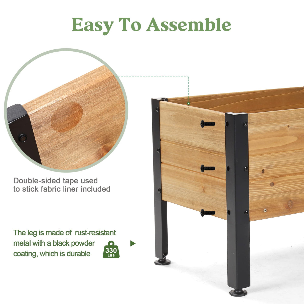 OIPRTGFJ Wood Rectangular Garden Planter Box Raised Bed Outdoor,Planters for Outdoor Plants 37x13x15in Elevated Herbs Vegetables Flowers Great Patio Deck Balcony OIPRTGFJ