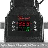 PowerPress Hat Heat Press Machine for Caps with 2pcs Interchangeable Platens -Black PowerPress