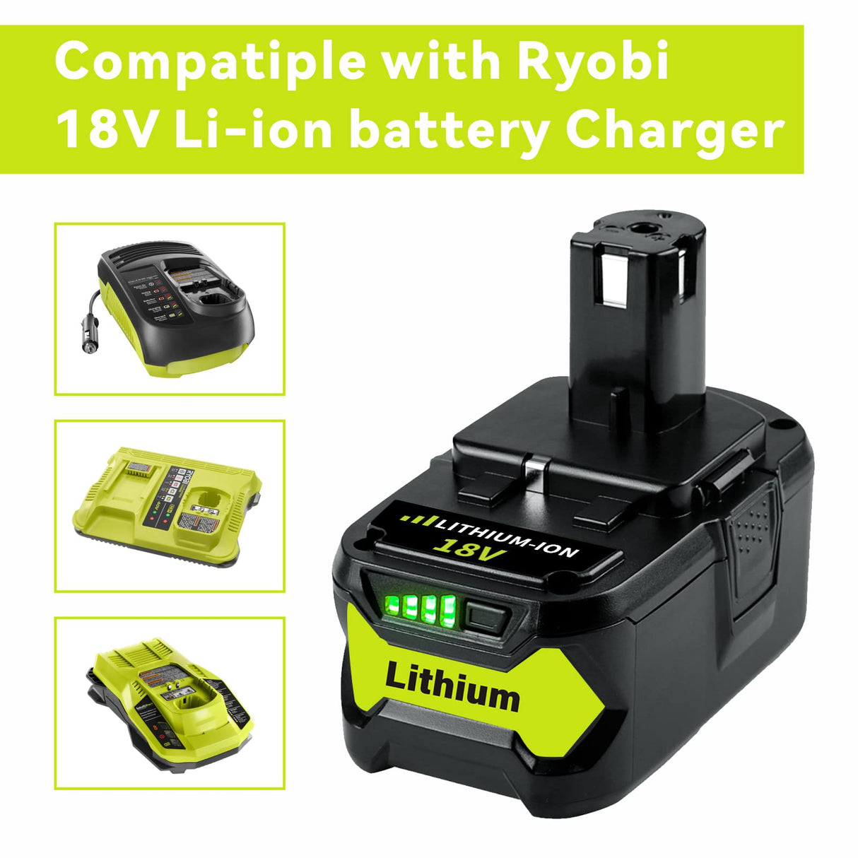FERRYBOAT 2Pack P108 7.0Ah Replacement for Ryobi 18v Battery Compatible with Ryobi 18Volt Lithium-ion Plus P102 P103 P104 P105 P107 P109 P190 P191 P122 Batteries FERRYBOAT
