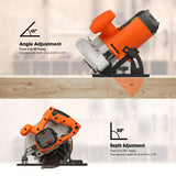 Yunirvana 11 Amp Corded Circular Saw with Circular Saw Blade, 6000RPM, Adjustable Cutting Depth, 7-1/4 Inch Blade, Ideal for Wood and Plastic Cuts, Professional Carpentry Tool for Precision Cutting Yunirvana